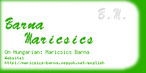 barna maricsics business card